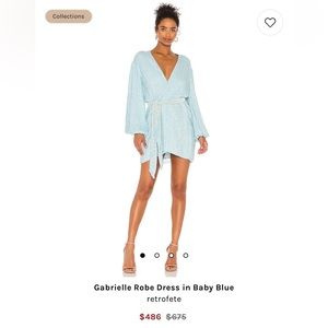 Retrofete Gabrielle Robe Dress Baby Blue Sequin